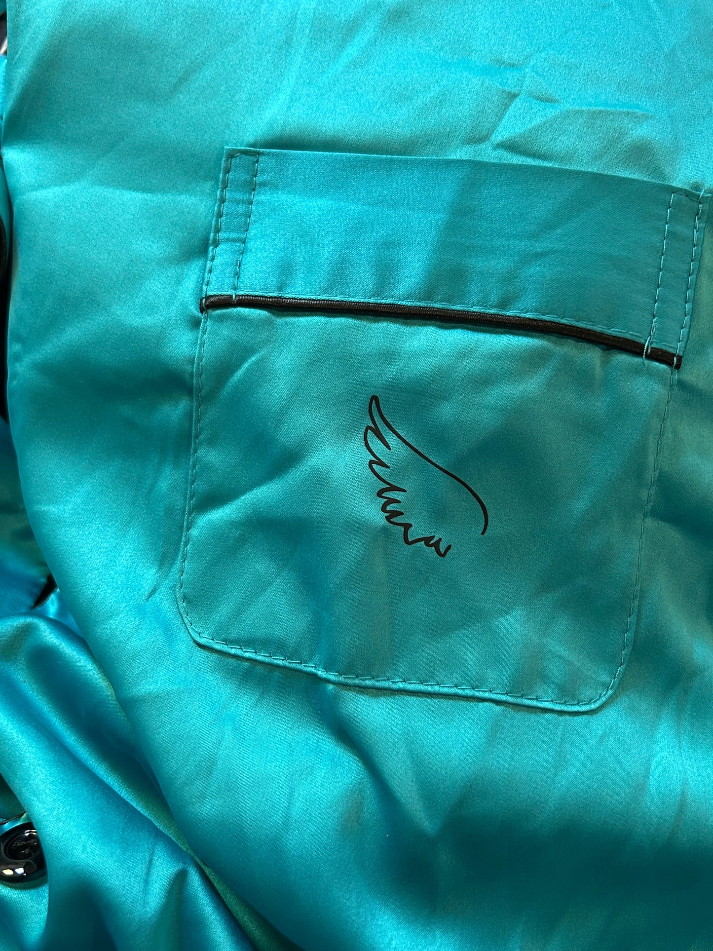 Clearance Turquoise Satin Set