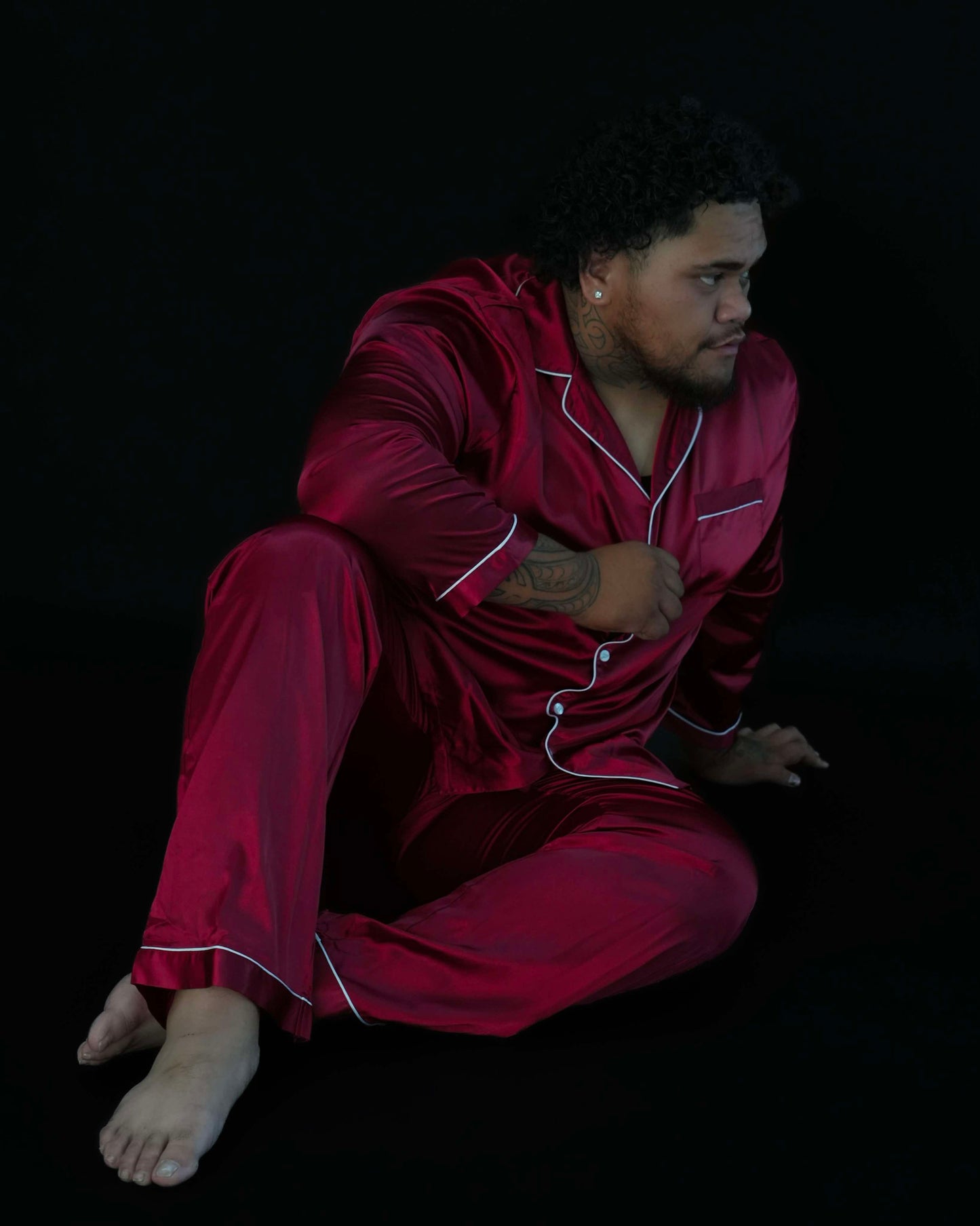 Long Mens Satin Set
