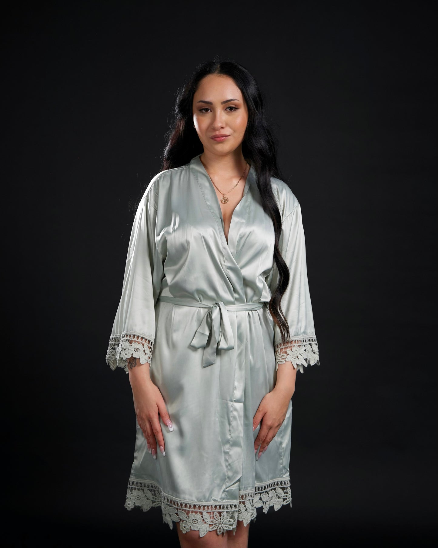 Lace Satin Robe