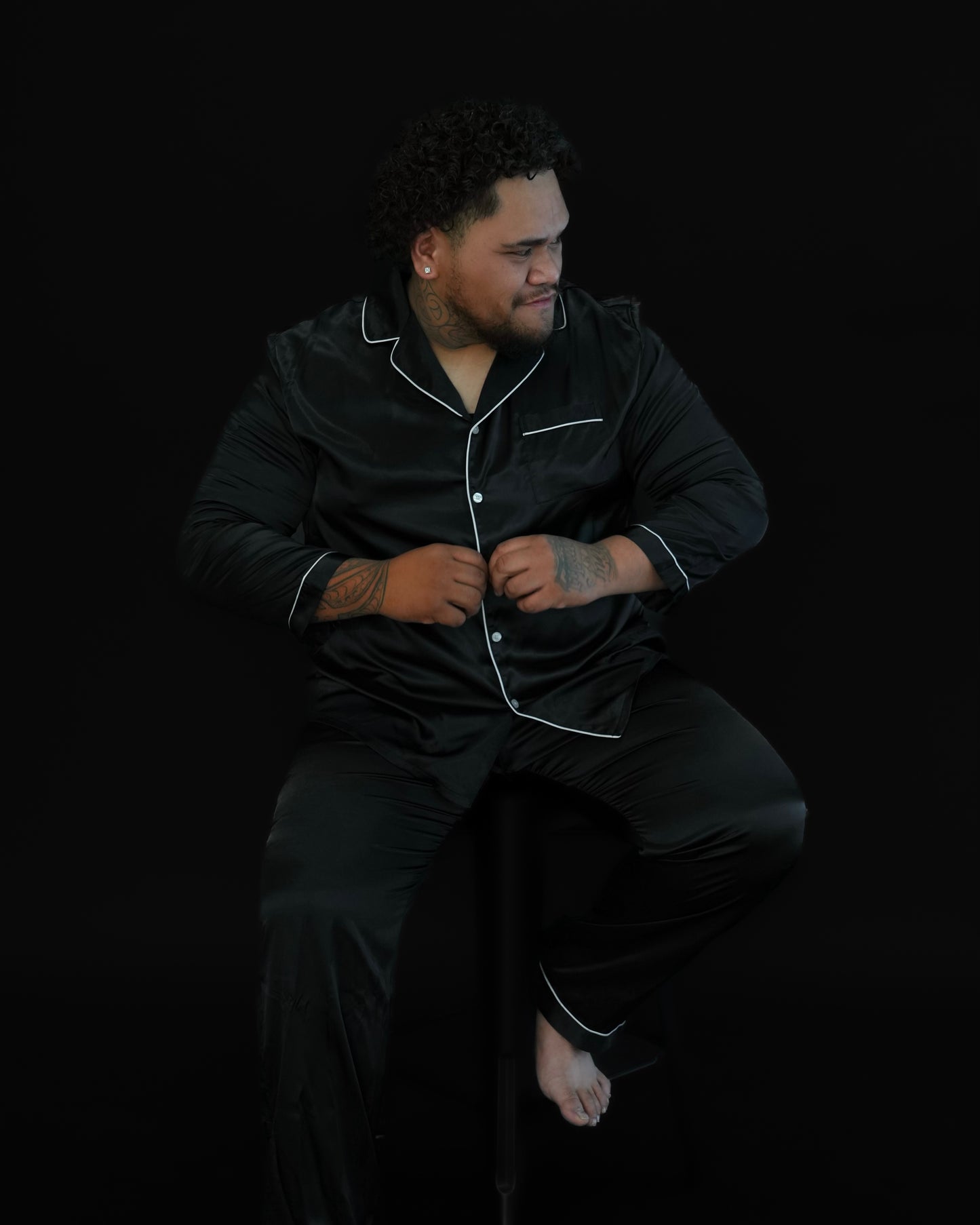 Long Mens Satin Set