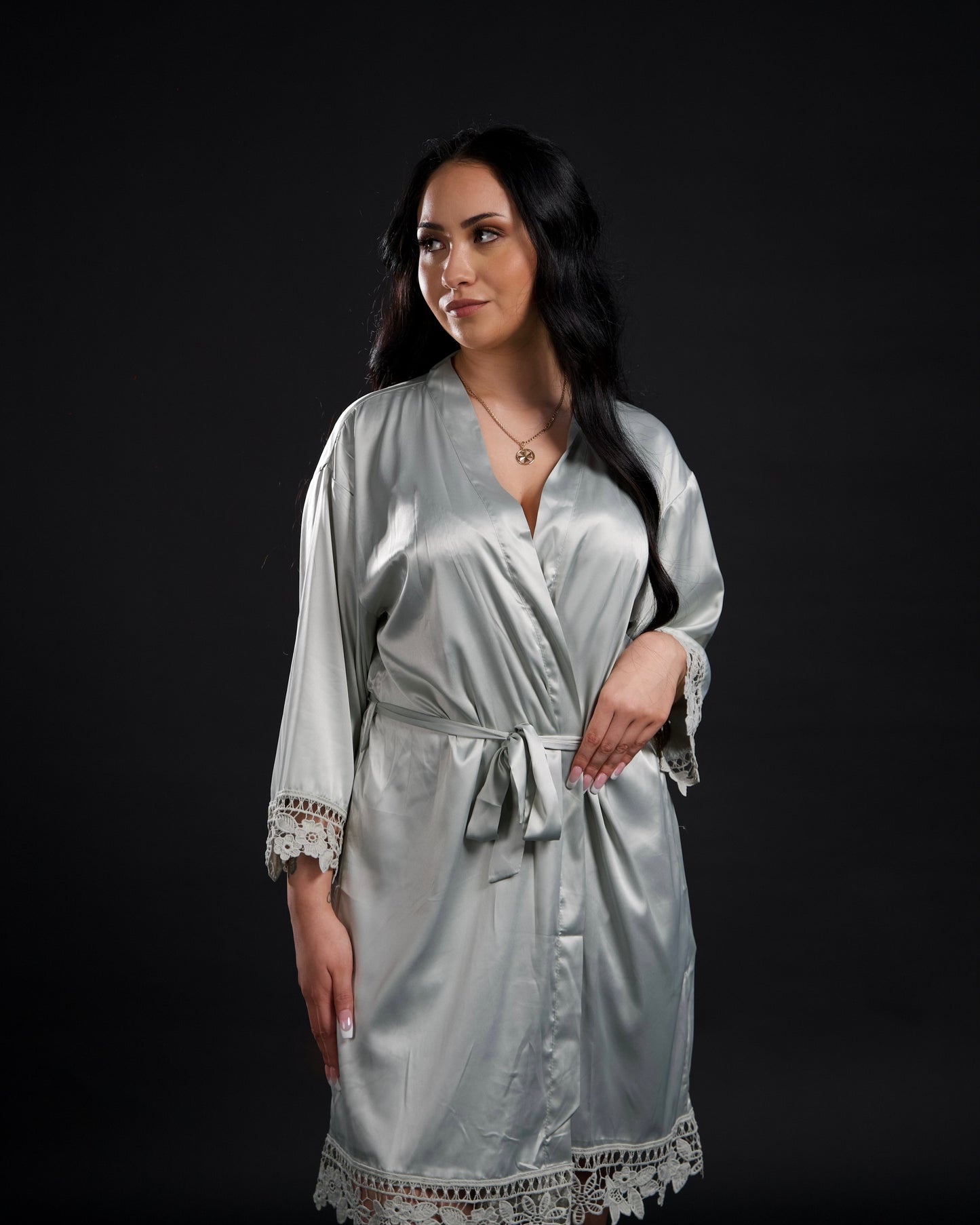 Lace Satin Robe