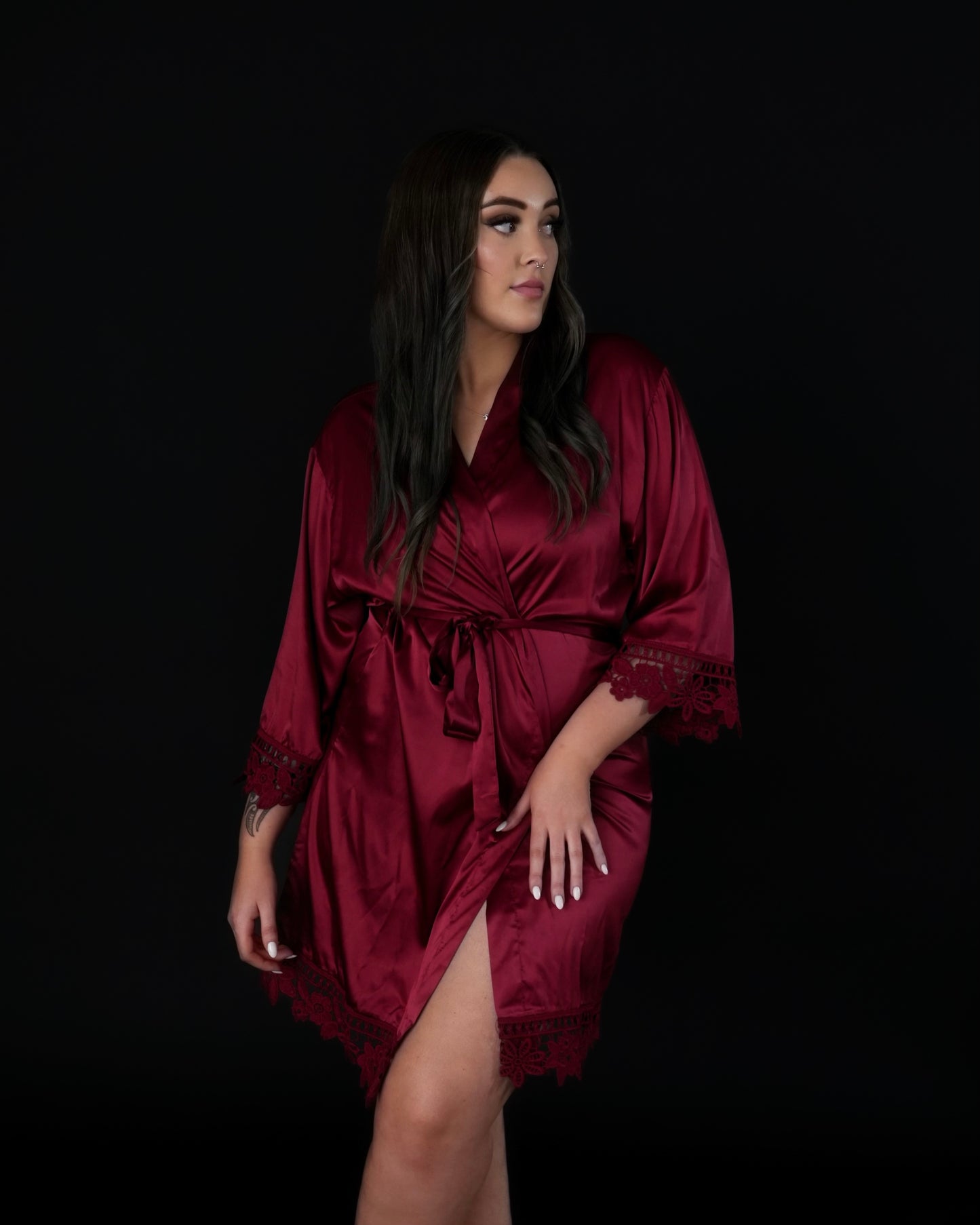 Lace Satin Robe