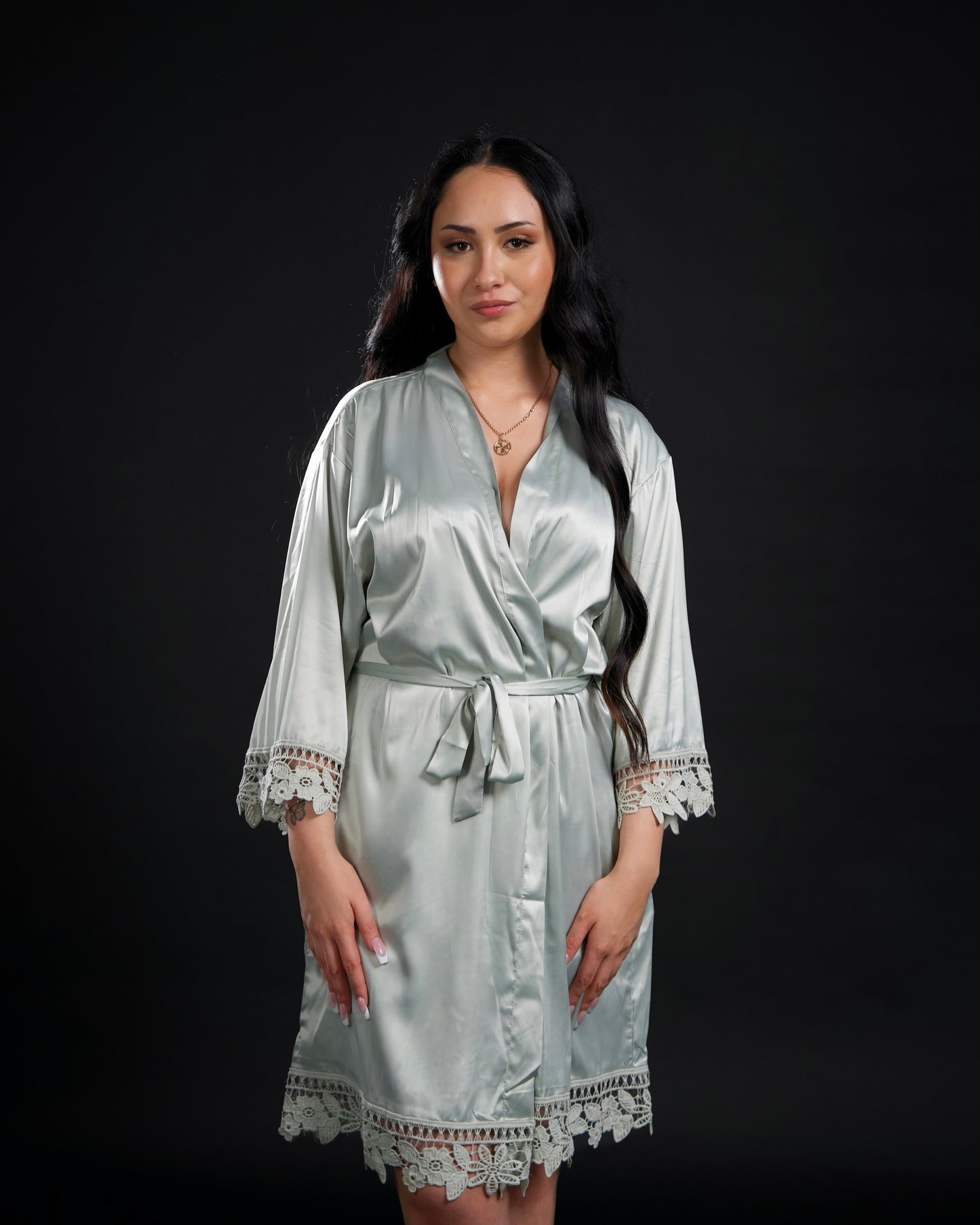 Lace Satin Robe