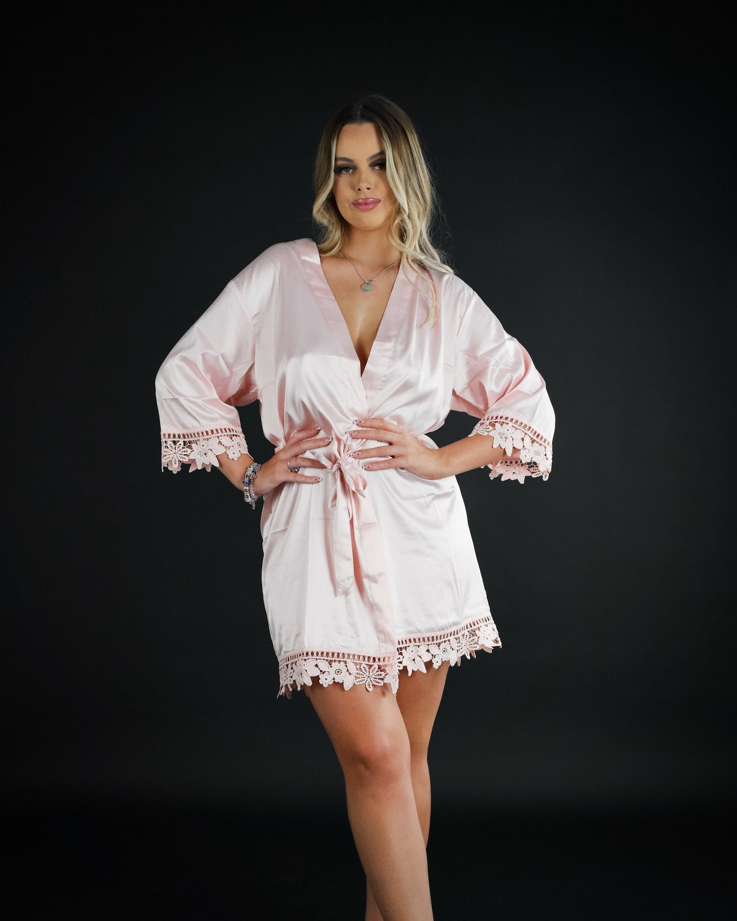 Lace Satin Robe