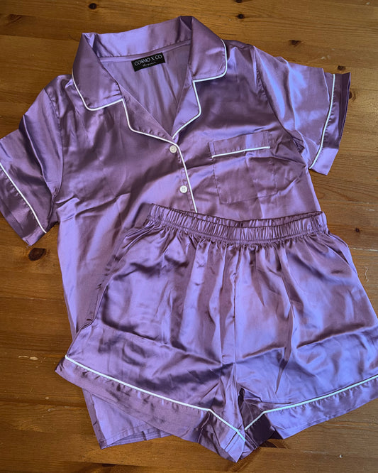 Clearance Lavender Satin Set