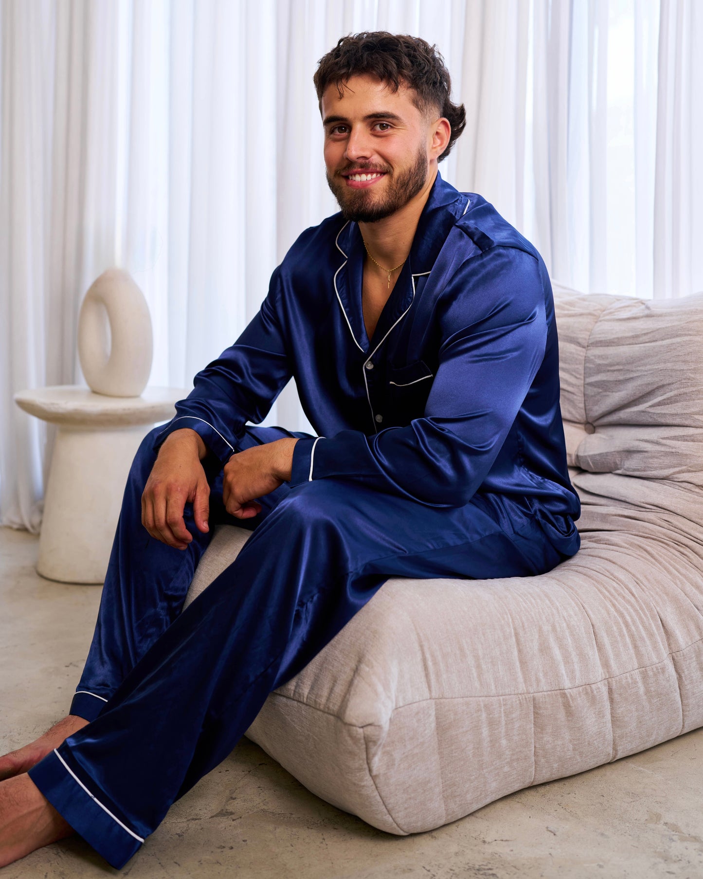 Long Mens Satin Set