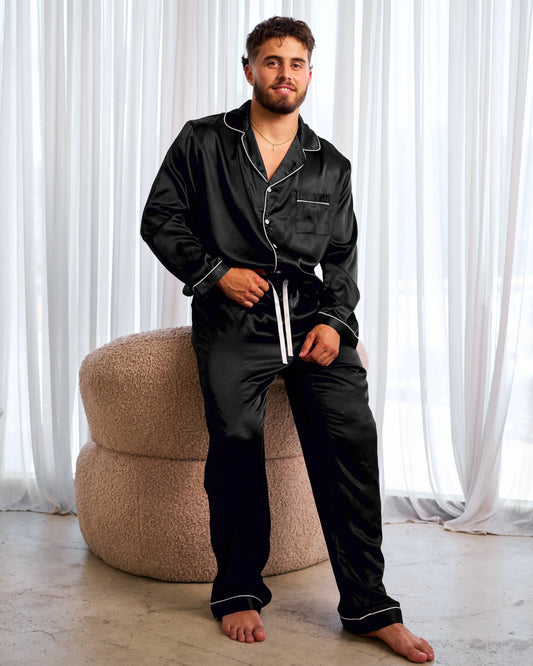 Long Mens Satin Set