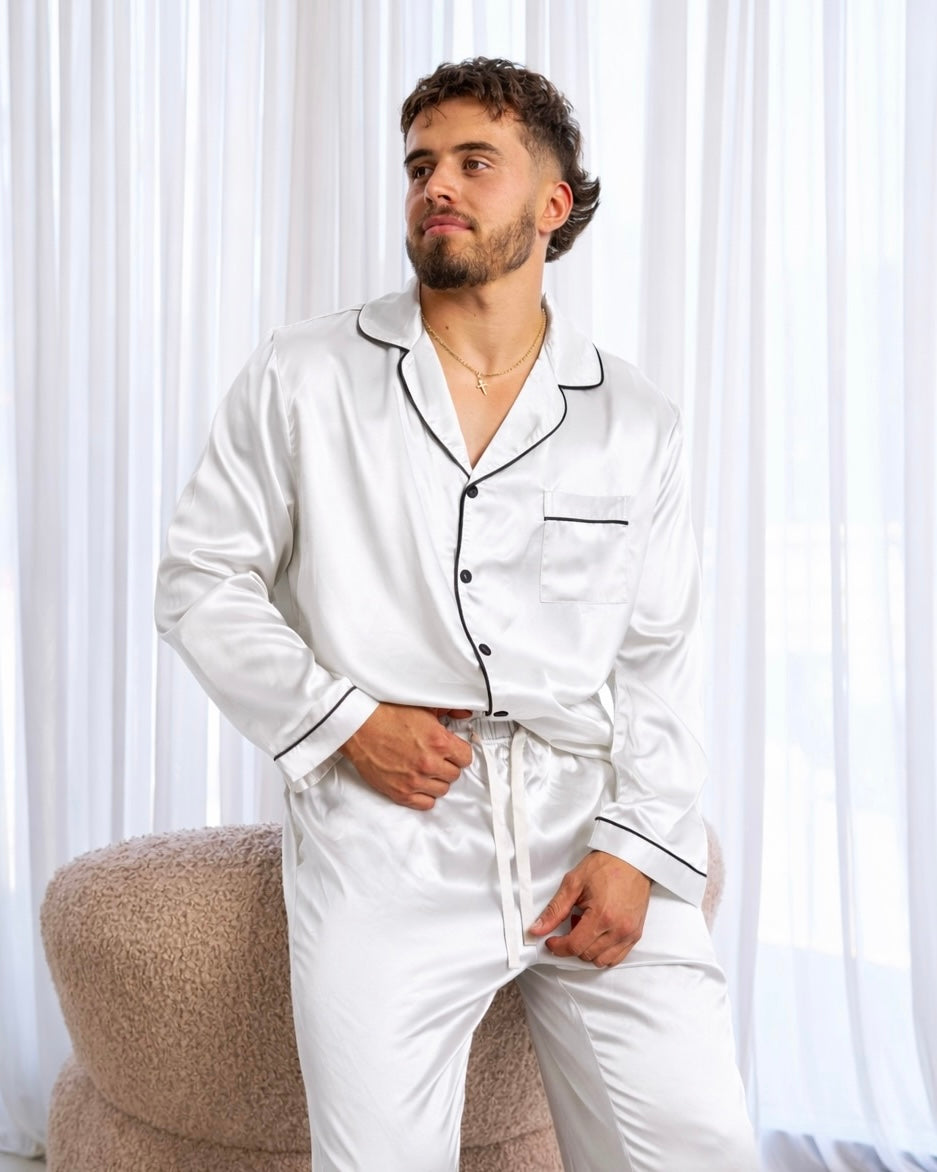 Long Mens Satin Set