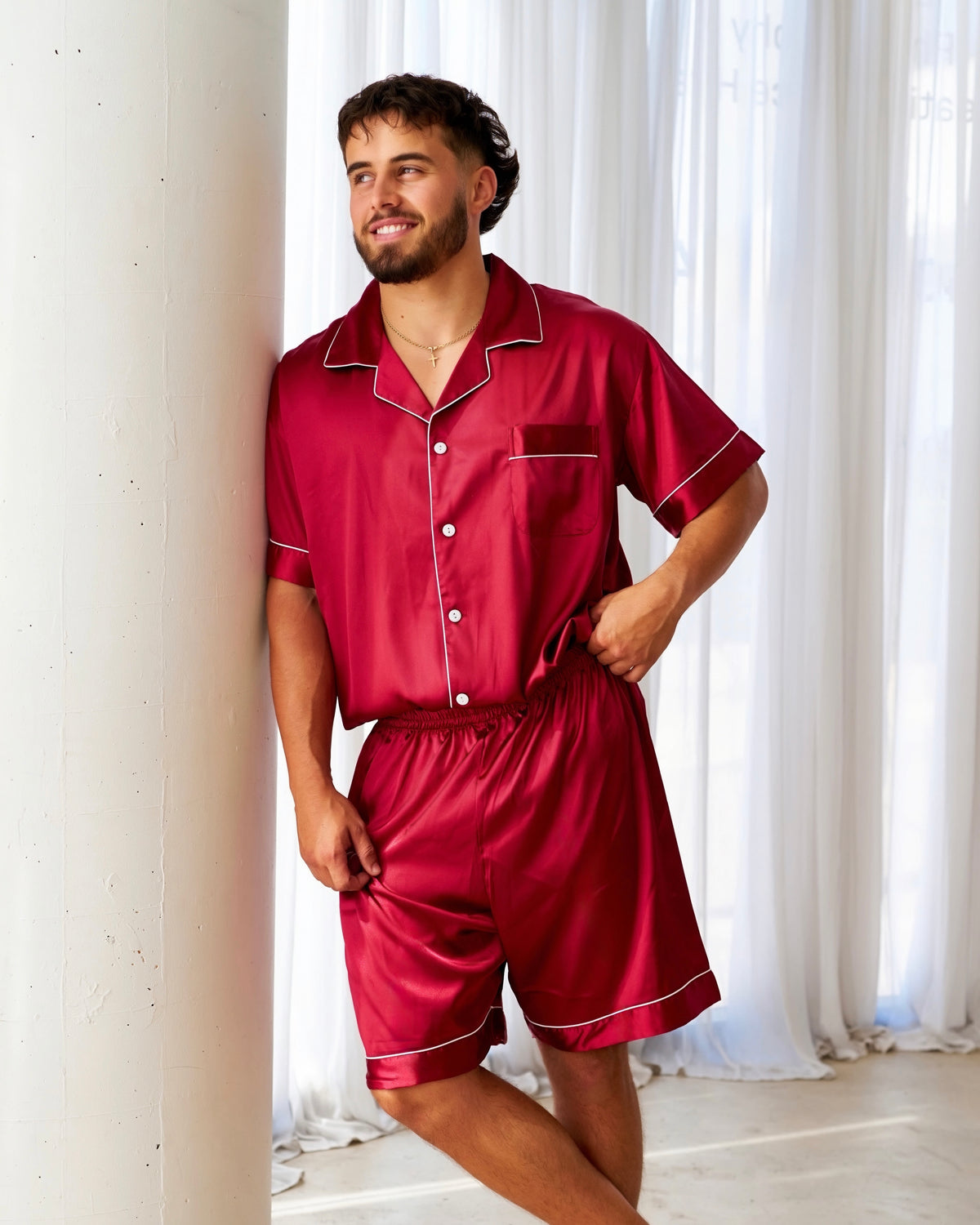 Mens Satin Set