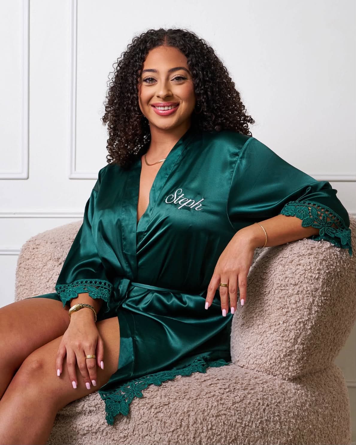 Lace Satin Robe